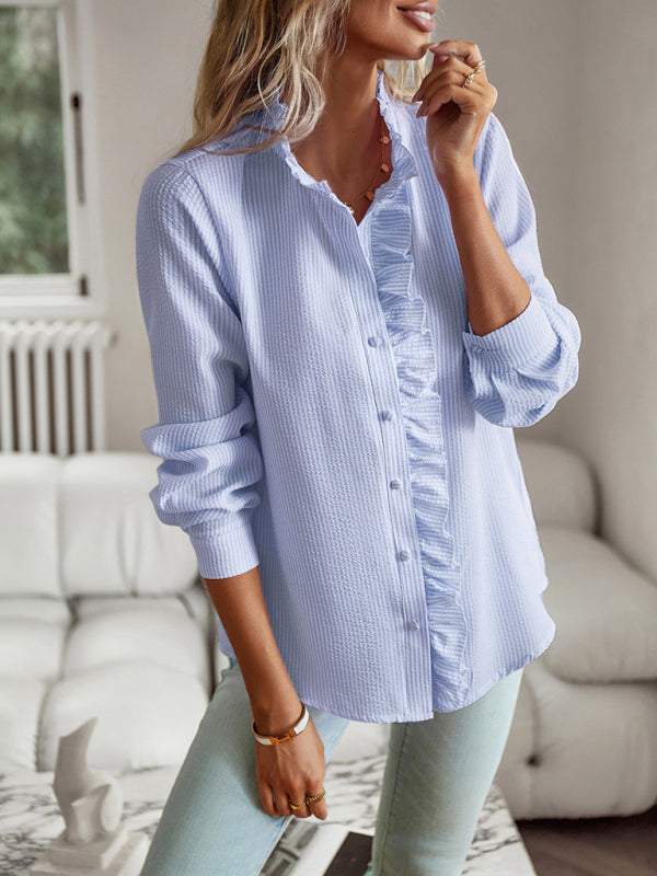 Levoire | Blouse pendler élégante avec boutons ouverts et volants