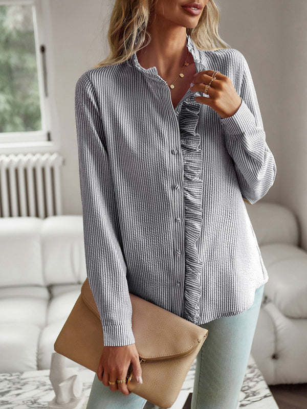 Levoire | Blouse pendler élégante avec boutons ouverts et volants Must