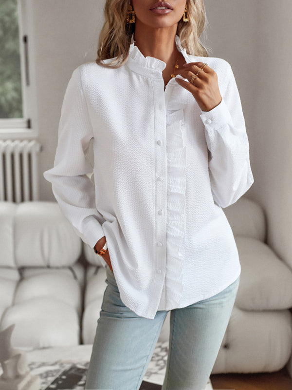 Levoire | Blouse pendler élégante avec boutons ouverts et volants
