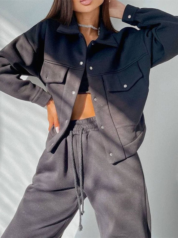 Levoire | Veste femme décontractée en pantalon combinaison à manches longues en deux parties