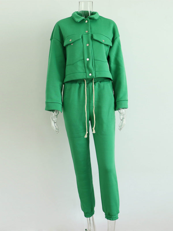 Levoire | Veste femme décontractée en pantalon combinaison à manches longues en deux parties