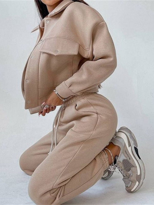 Levoire | Veste femme décontractée en pantalon combinaison à manches longues en deux parties