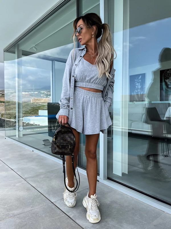 Levoire | Nouveau costume décontracté trois pièces INS vacances shorts amples pour femmes ensemble