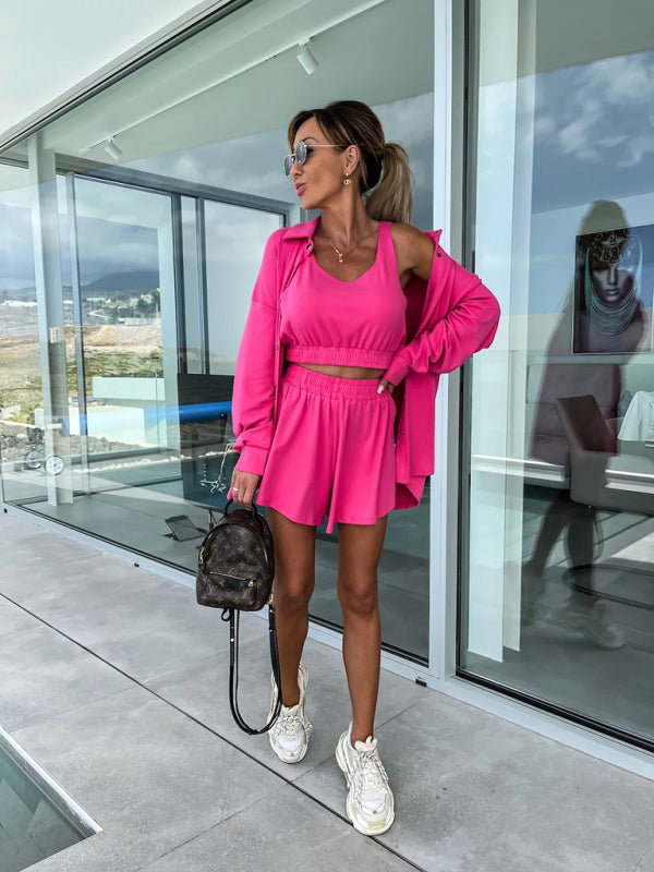 Levoire | Nouveau costume décontracté trois pièces INS vacances shorts amples pour femmes ensemble