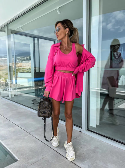 Levoire | Nouveau costume décontracté trois pièces INS vacances shorts amples pour femmes ensemble