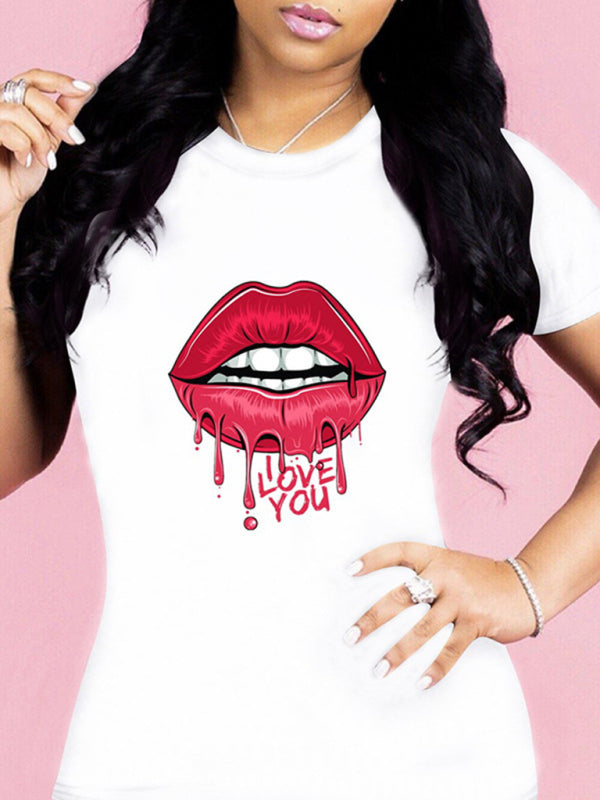 Levoire | sexy motif léopard T-shirt col rond Manches courtes T-shirt Top femme Motif4