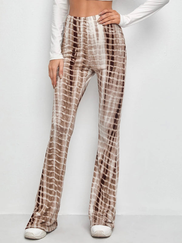 Levoire | Pantalons évasés à taille haute en stretch imprimés