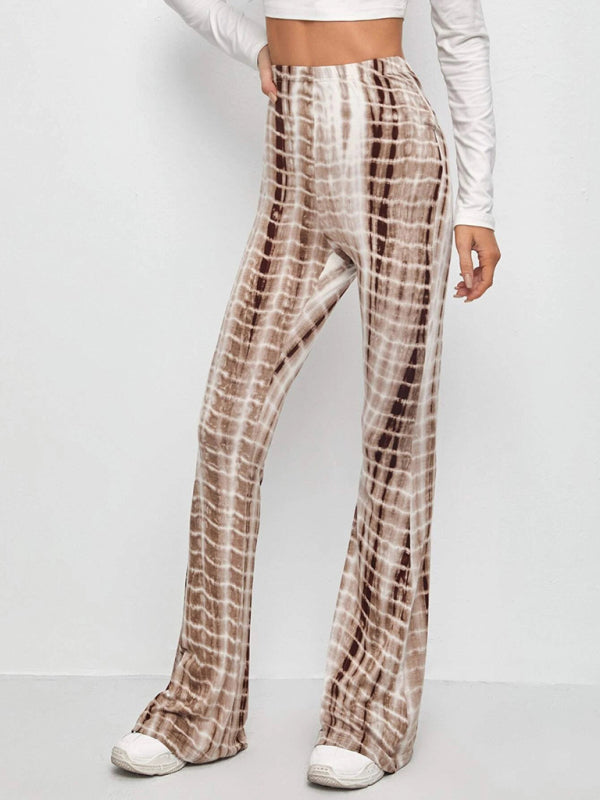 Levoire | Pantalons évasés à taille haute en stretch imprimés