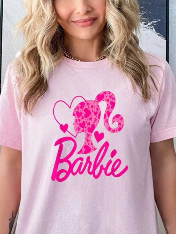 Levoire | Barbie motif lettres imprimées sport loisirs femmes t-shirt à manches courtes Muster2
