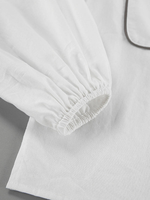 Levoire | Nouvelle robe décontractée à manches longues chemise à contraste short ensemble deux pièces