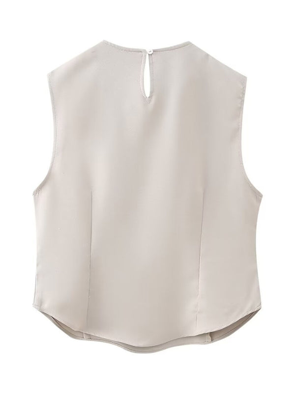 Levoire | Nouvelle Col Ronde Étroite Sans Manches Top + Pantalon