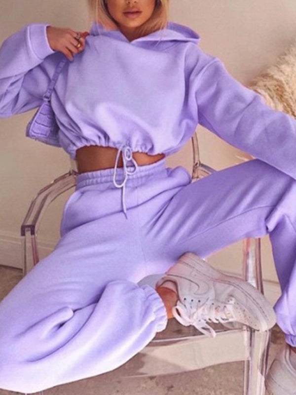 Levoire | Vêtements pour femmes Pulls longs à manches Pantalons Ensemble deux pièces ample Violet