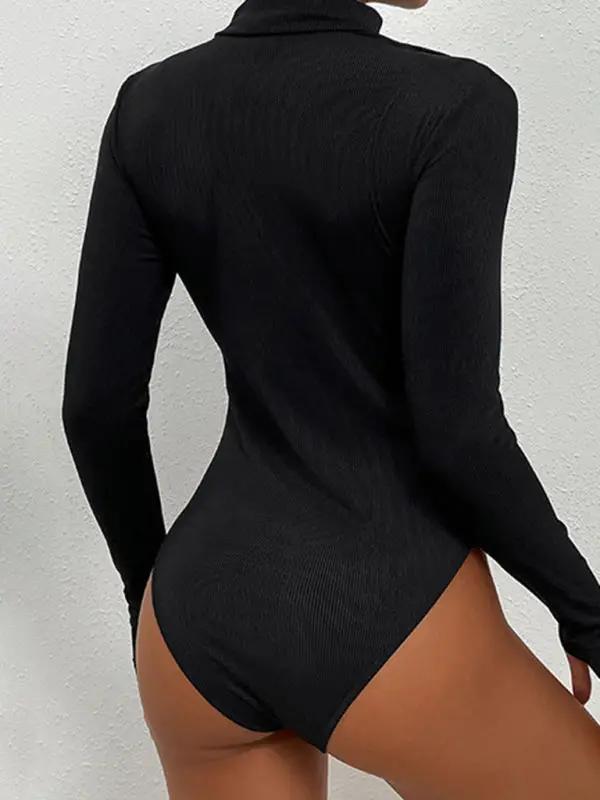 Levoire | Body sexy faux deux pièces skinny creux noir