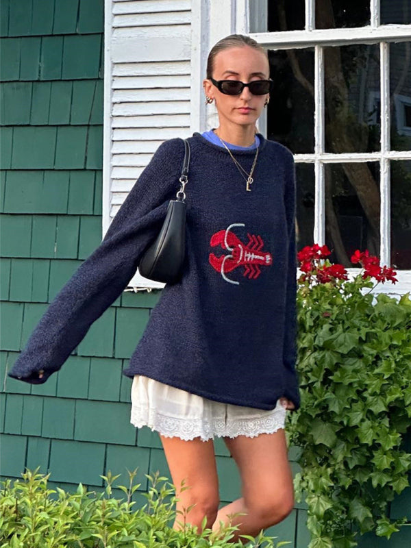 Levoire | Irtonainen homard brodé animal sweatshirt