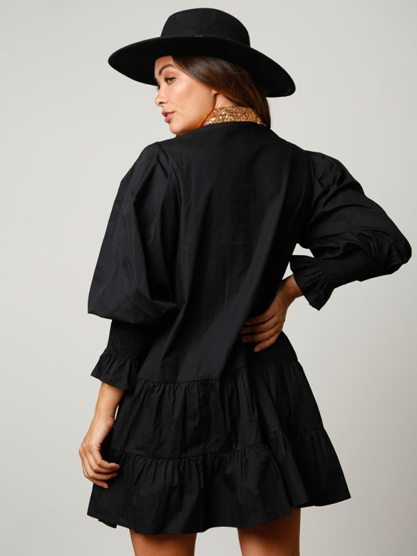 Levoire | Couleur contrastante Robe de soirée longue à manches réversibles Paillettes