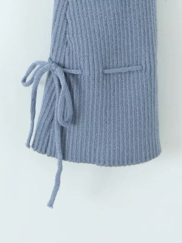 Levoire | Pour Femmes Nouvelle Veste Longue à Manches Inversée + Sangles Coordonnées par Couleur + Jupe Plissée