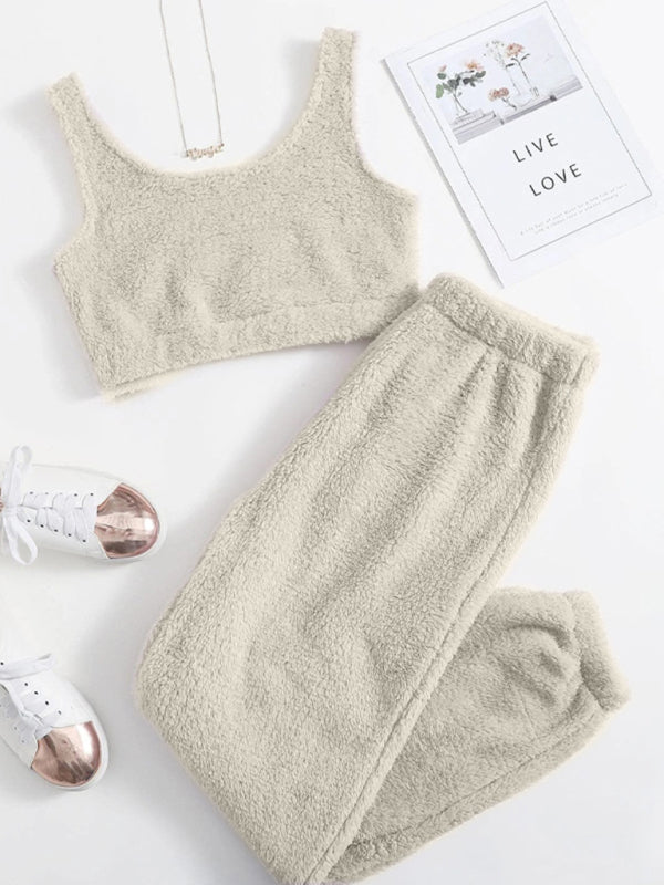 Levoire | Pantalon en peluche à deux pièces pour la maison Cracker kaki