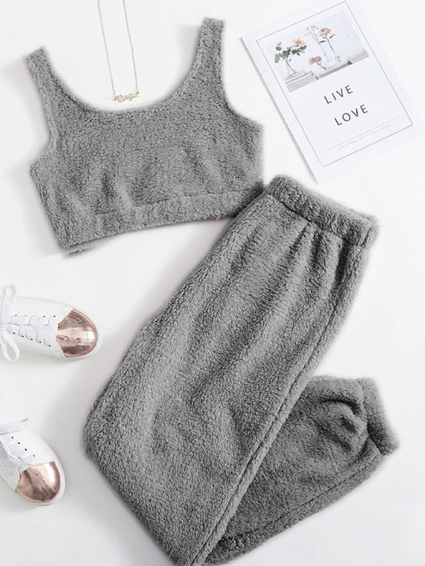 Levoire | Pantalon en peluche à deux pièces pour la maison Harmaa