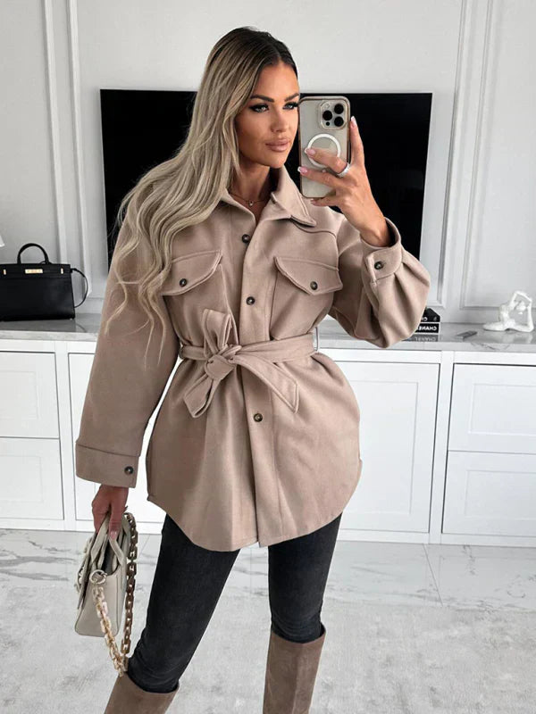 Levoire | Veste Avec Ceinture Khaki