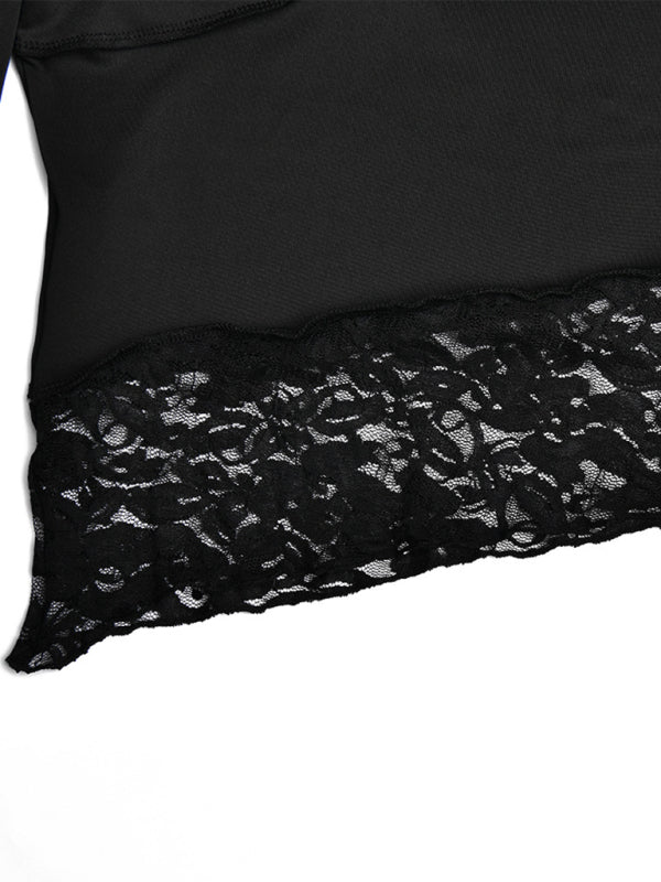 Levoire | Top long à manches longues en dentelle pour femmes