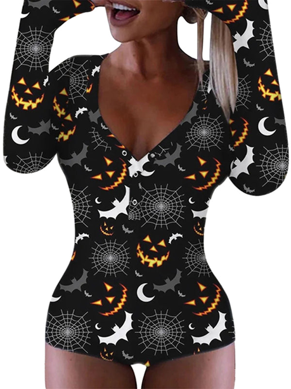 Levoire | Modeconscient Femme nouveau Halloween Combinaison pyjama Musta