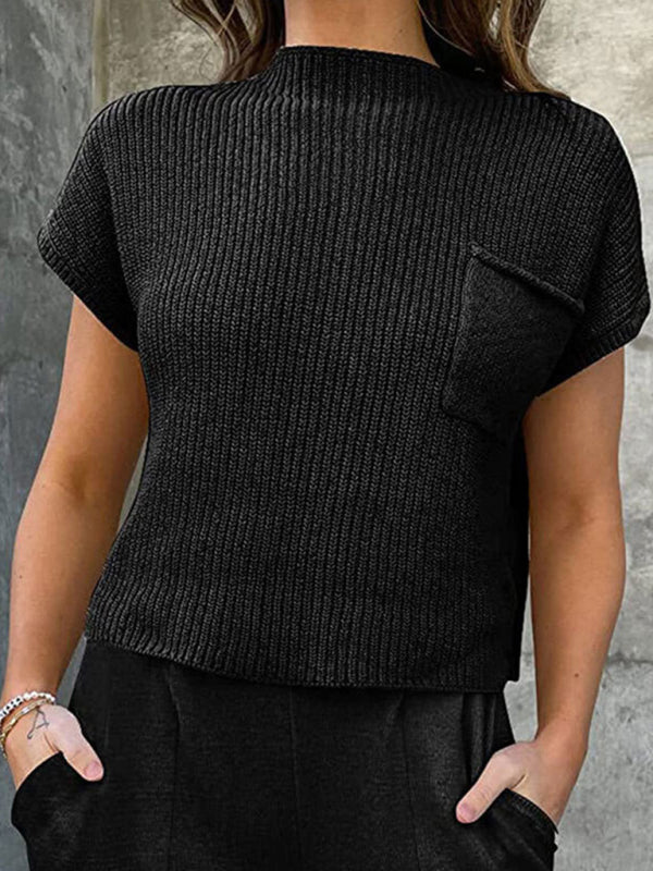 Levoire | Motek Femmes Gilet Tricot Sans Manches Poche Veste Tricot Détente