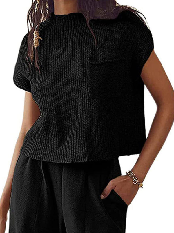 Levoire | Motek Femmes Gilet Tricot Sans Manches Poche Veste Tricot Détente