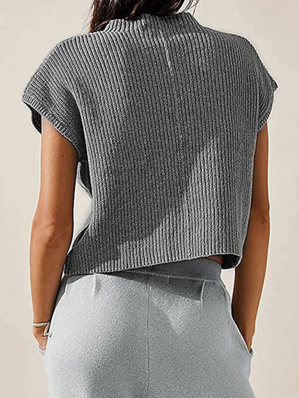 Levoire | Motek Femmes Gilet Tricot Sans Manches Poche Veste Tricot Détente