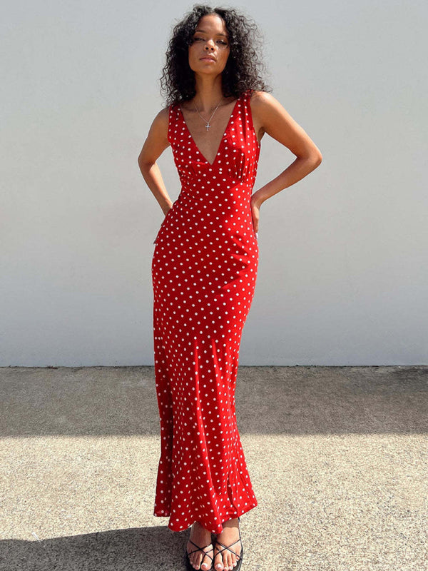 Levoire | Pour femmes Robe à pois Off-Shoulder V-Cou