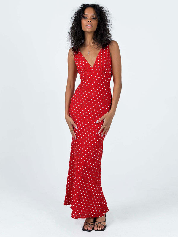 Levoire | Pour femmes Robe à pois Off-Shoulder V-Cou Roue