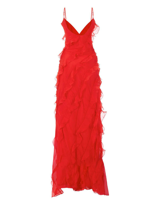 Levoire | Robe longue sans dos fente à bretelles