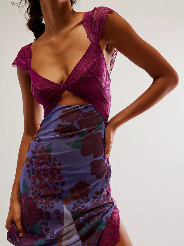 Levoire | Robe Maxi Florale Élégante Transparente Dos