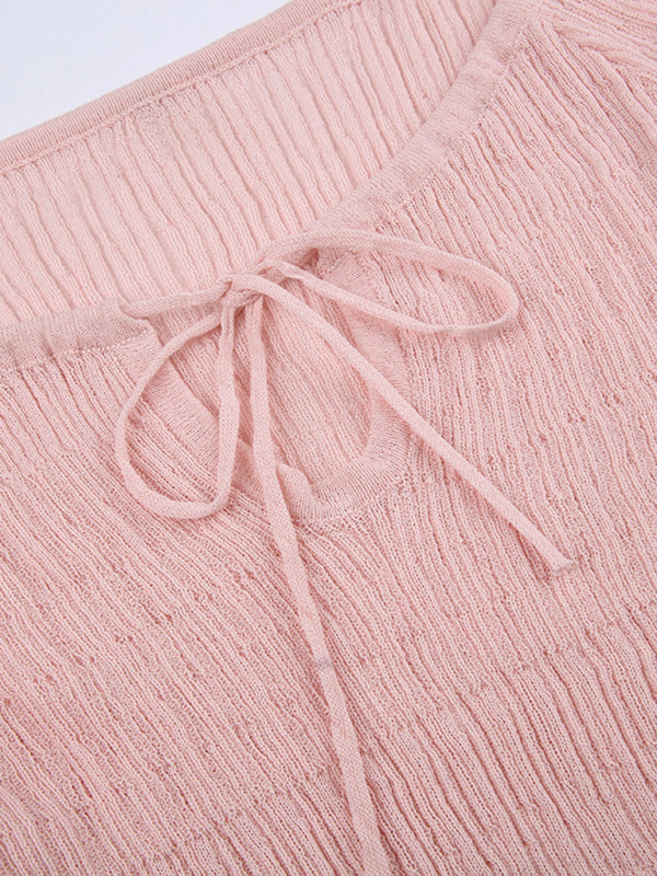 Levoire | V-neck ouvert épaule pull à manches longues