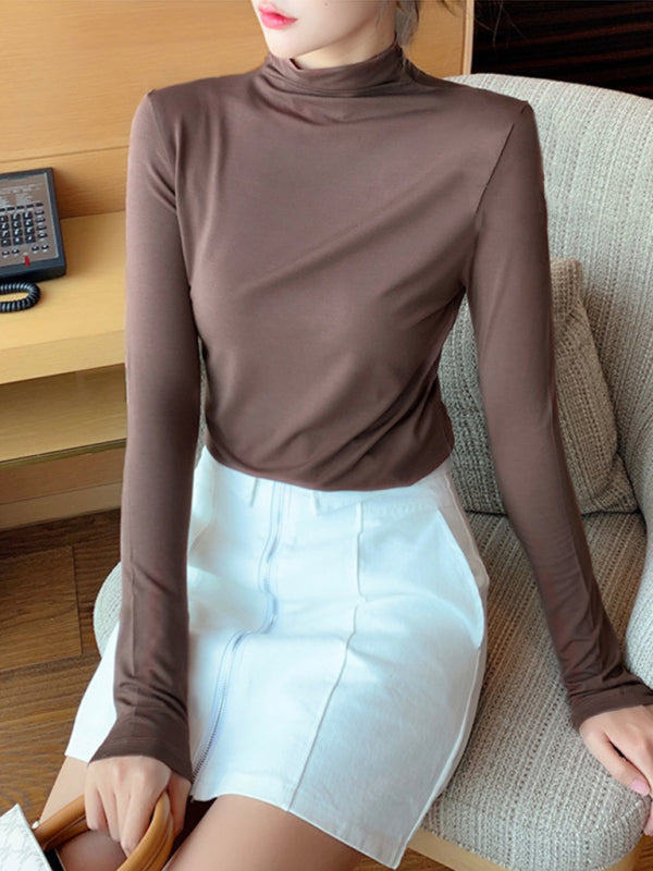 Levoire | Femme Col Haut Slim Manches Longues Pull Modal