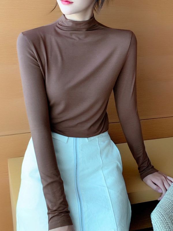 Levoire | Femme Col Haut Slim Manches Longues Pull Modal