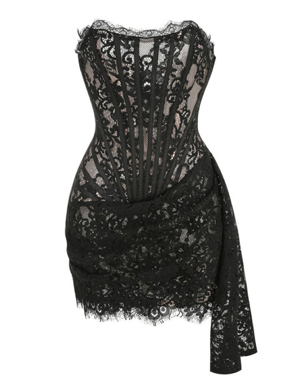 Levoire | Robe mini à corset en dentelle élégante