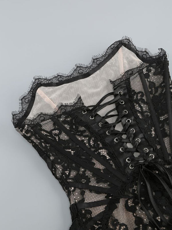 Levoire | Robe mini à corset en dentelle élégante