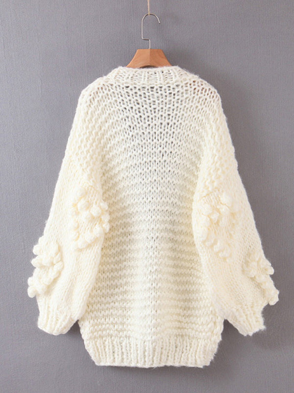 Levoire | Femme Pull Cardigan Épais Tricoté Long À Manches Longues Twist Lâche