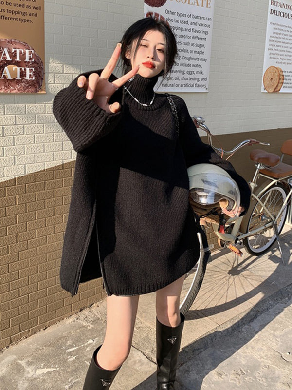 Levoire | Chemise à col roulé pour femmes avec design à fermeture éclair sur le côté