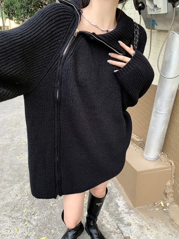 Levoire | Chemise à col roulé pour femmes avec design à fermeture éclair sur le côté