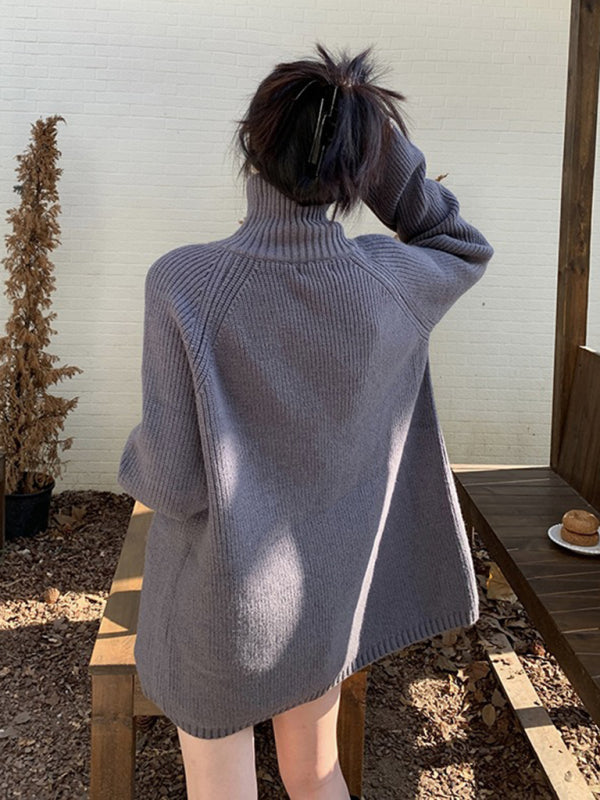 Levoire | Chemise à col roulé pour femmes avec design à fermeture éclair sur le côté