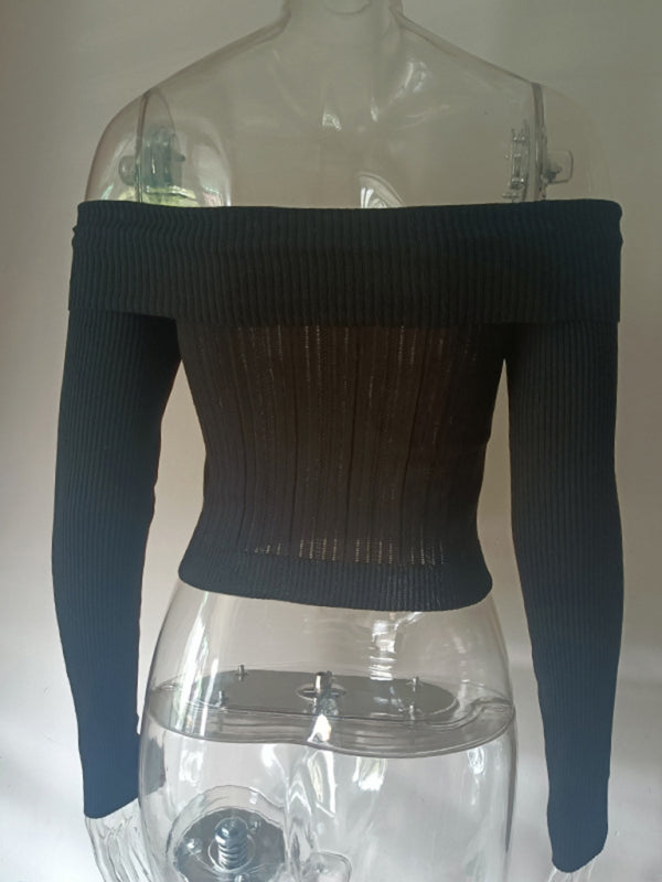 Levoire | Sexy à une épaule pull à manches longues floral tridimensionnel