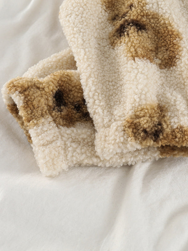 Levoire | Teddy-imprimé hoodie en teddy polaire ample