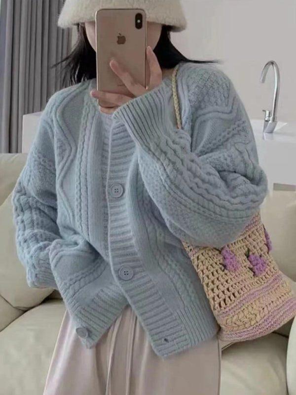 Levoire | Femme Twist-Button pull-over ample Bleu TAILLE GRATUITE