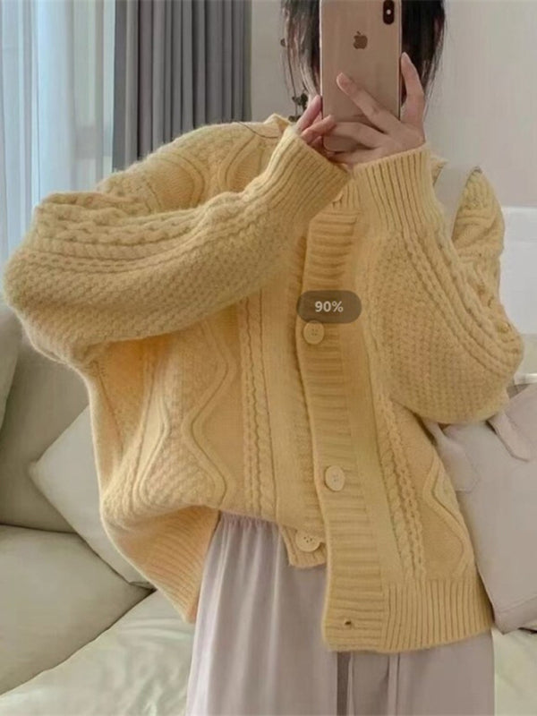 Levoire | Femme Twist-Button pull-over ample Jaune TAILLE GRATUITE