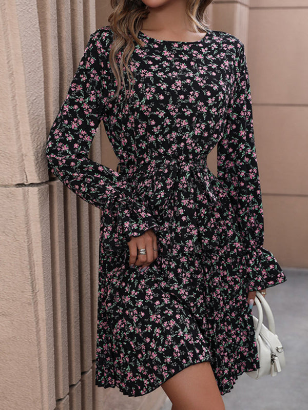 Levoire | Femme nouvelle robe longue à manches longues imprimée