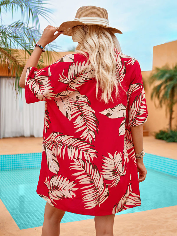 Levoire | Imprimé cardigan décontracté style vacances ensemble shorts