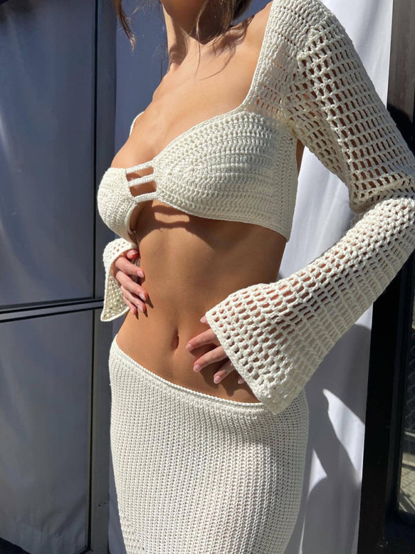 Levoire | Sitominen Long Sleeve Plate Highlighting Casual Maxi Skirt Dressed