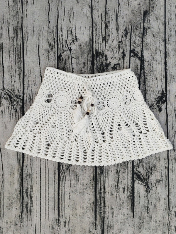 Levoire | Haut de bikini en crochet fait main avec jupe de plage à deux pièces couvrante