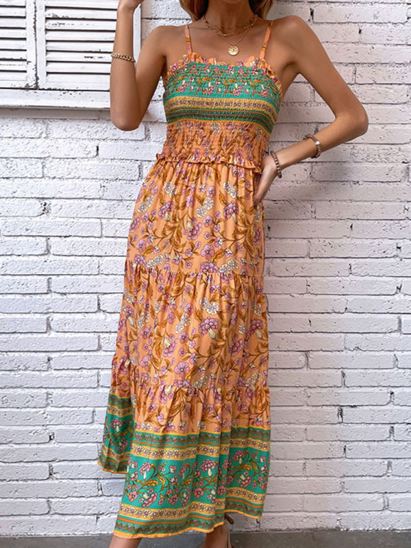 Levoire | Nouvelle Femme Temps libre Vacances Bohème Fleur Imprimé Sans manches Robe